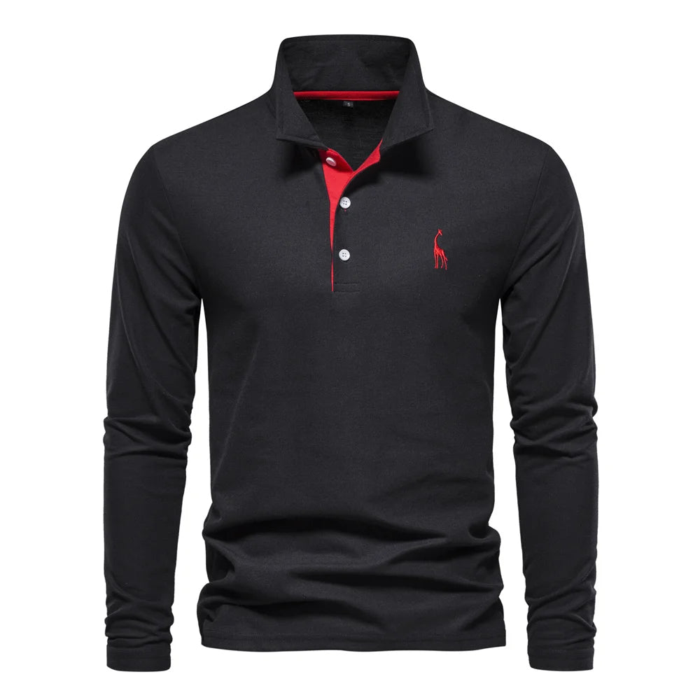 Julian | Herren-Langarm-Poloshirt mit Knöpfen - Elle Zürich