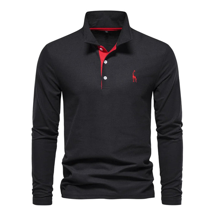 Julian | Herren-Langarm-Poloshirt mit Knöpfen - Elle Zürich