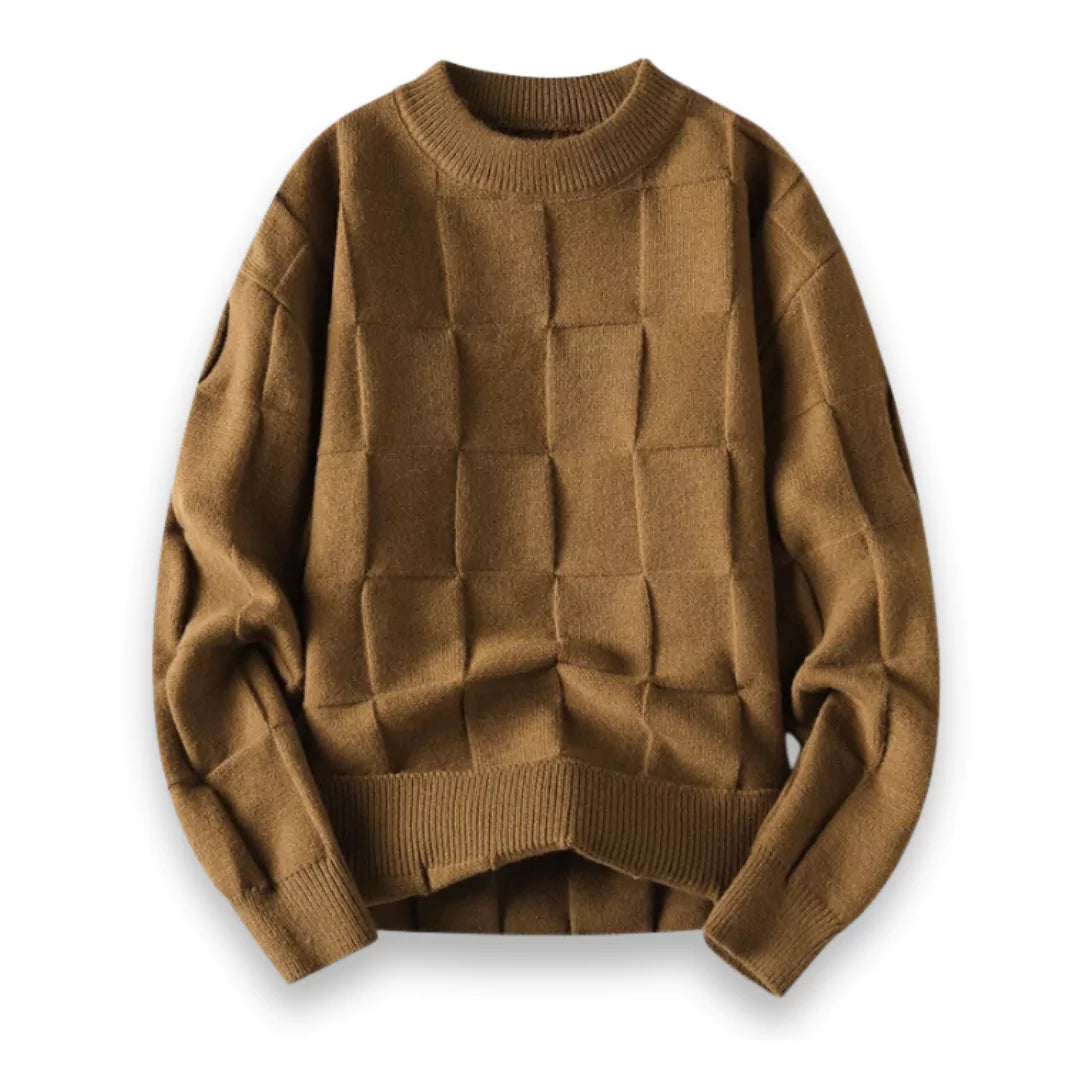 Sven | Herren Gemütlicher Strickpullover mit Quadratmuster für den Winter - Elle Zürich