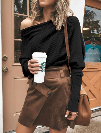 Helene | Damen Winter Lässiger Schulterfreier Pullover - Elle Zürich