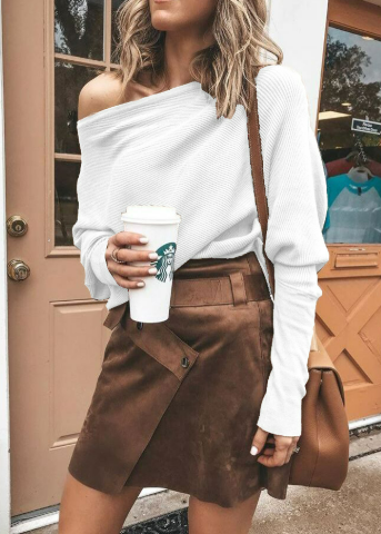 Helene | Damen Winter Lässiger Schulterfreier Pullover - Elle Zürich
