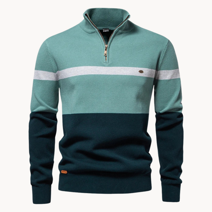 Thomas | Herren Winterpullover mit Reißverschluss und Streifen - Elle Zürich