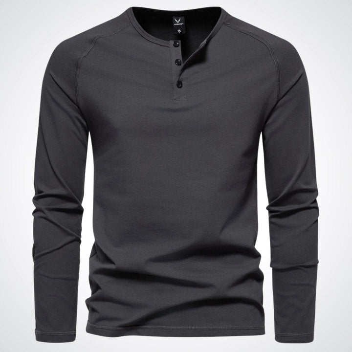 Lars | Herren Slim Fit Henley Langarmshirt - Elle Zürich