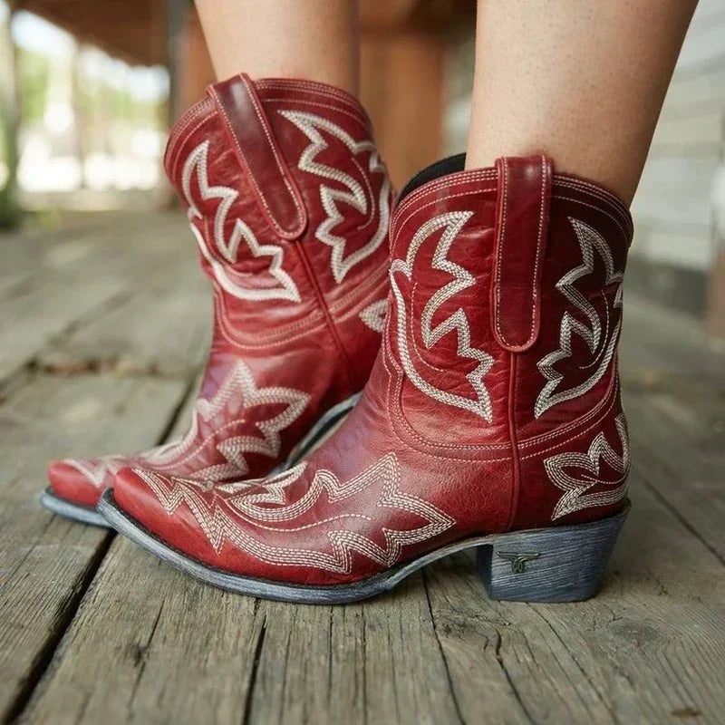 Emilia | Damen Western Cowboy Stiefel mit Stickerei - Elle Zürich