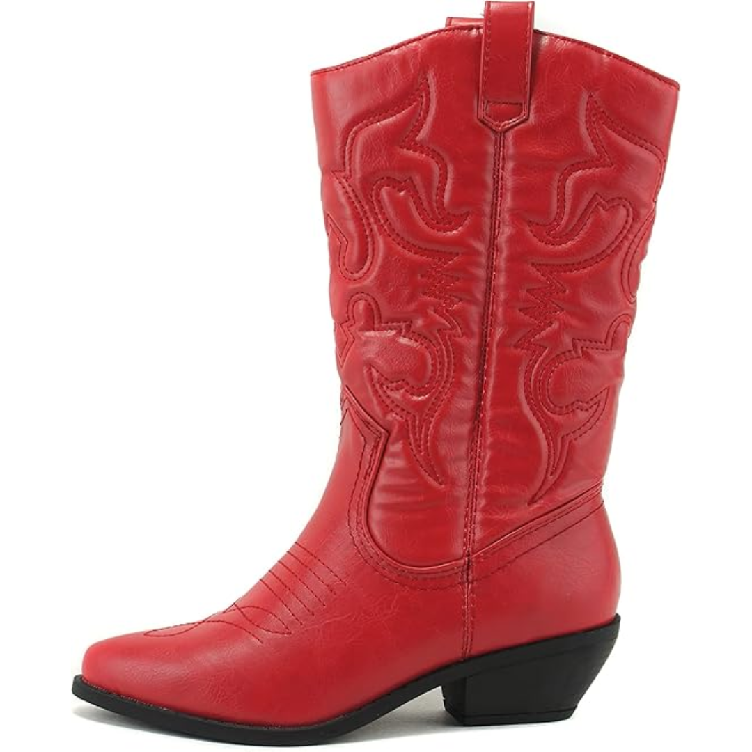 Martina | Damen Zum Hineinschlüpfen Niedriger Absatz Western Stiefel