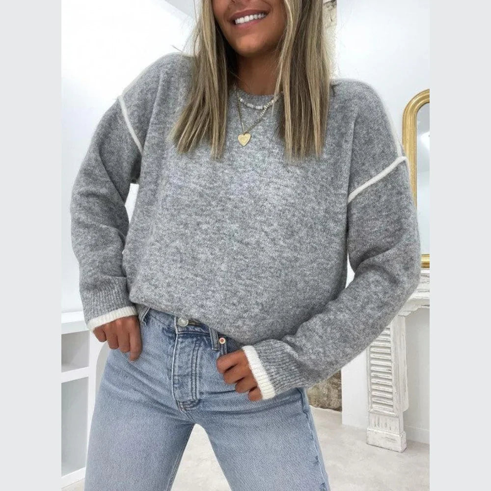 Helga | Trendiger Pullover mit Rundhalsausschnitt Damen - Elle Zürich