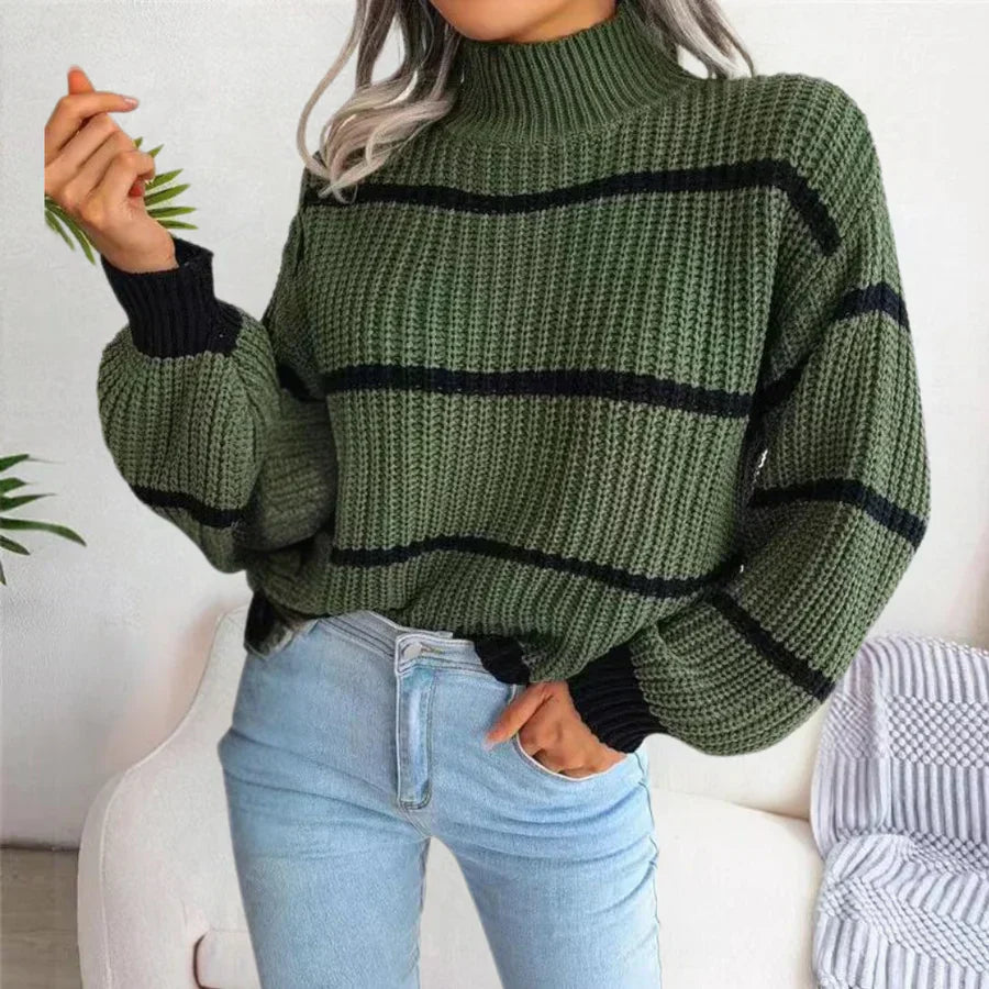 Johanna | Damen Grobstrickpullover mit Streifenmuster - Elle Zürich