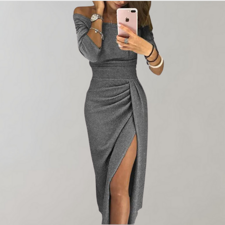 Elfriede | Schulterfreies Gerafftes Kleid Für Damen - Elle Zürich