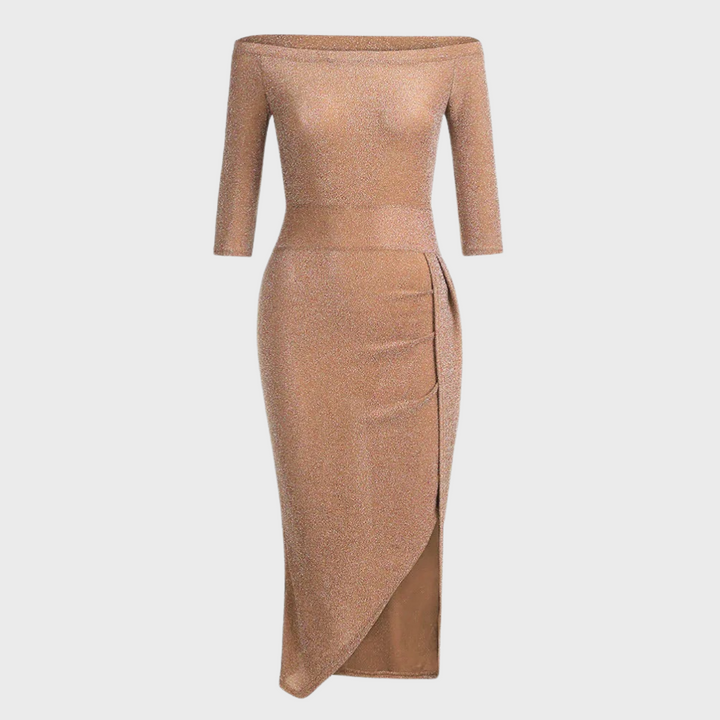 Elfriede | Schulterfreies Gerafftes Kleid Für Damen - Elle Zürich