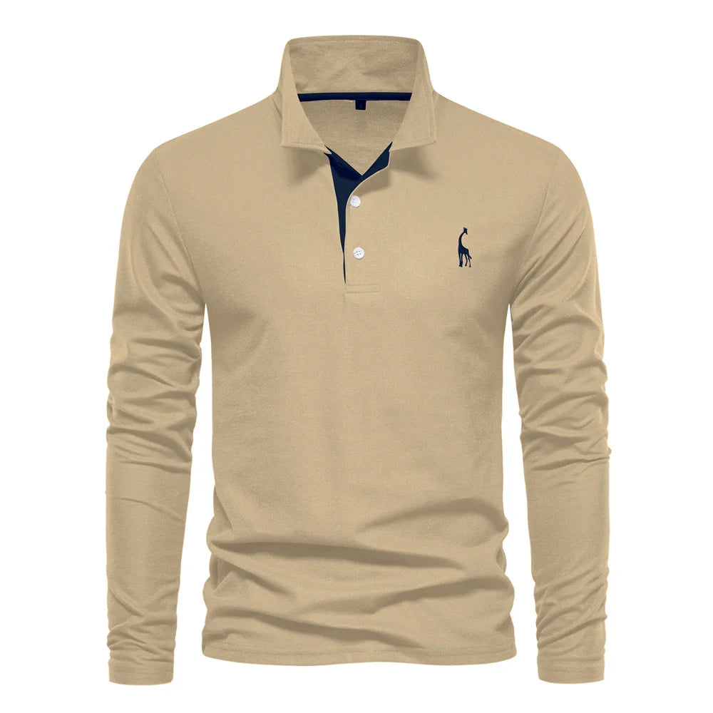 Julian | Herren-Langarm-Poloshirt mit Knöpfen - Elle Zürich