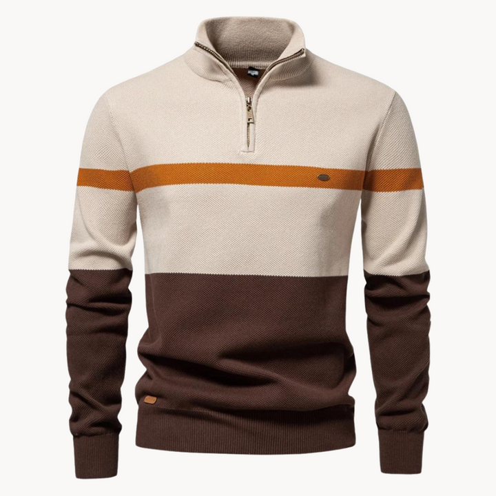 Thomas | Herren Winterpullover mit Reißverschluss und Streifen - Elle Zürich