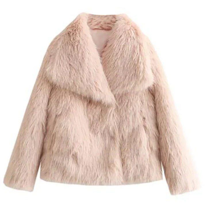 Angela | Damen Kurze Kunstpelz Wintermode Jacke