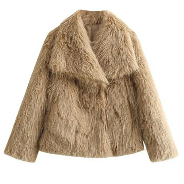 Angela | Damen Kurze Kunstpelz Wintermode Jacke