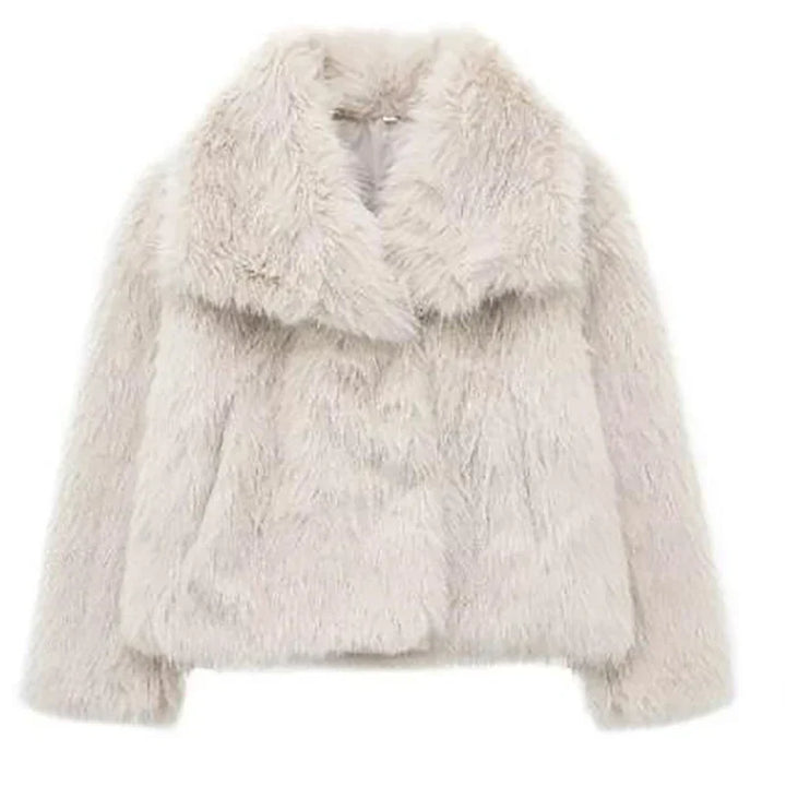 Angela | Damen Kurze Kunstpelz Wintermode Jacke
