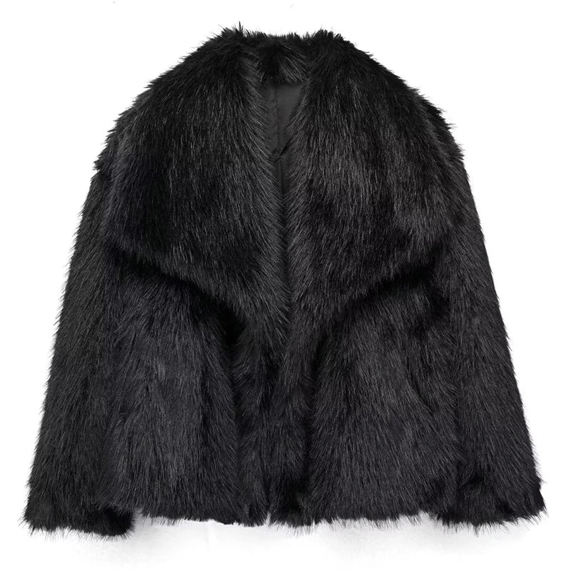 Angela | Damen Kurze Kunstpelz Wintermode Jacke