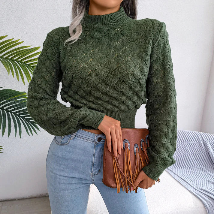 Elke | Damen Winter Strickpullover mit Hohem Kragen - Elle Zürich