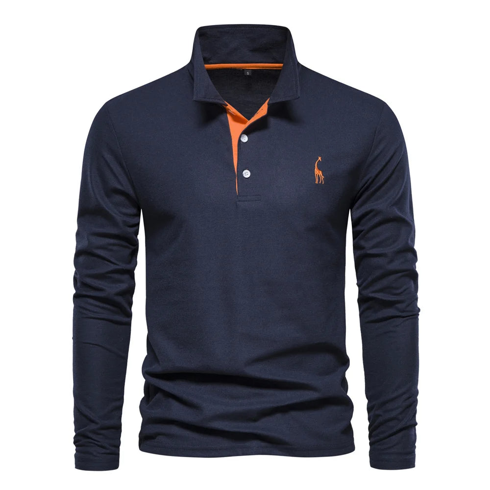 Julian | Herren-Langarm-Poloshirt mit Knöpfen - Elle Zürich