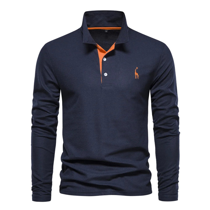 Julian | Herren-Langarm-Poloshirt mit Knöpfen - Elle Zürich
