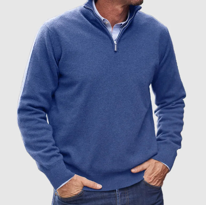Uwe | Herren Klassischer Halbreißverschluss Strickpullover - Elle Zürich
