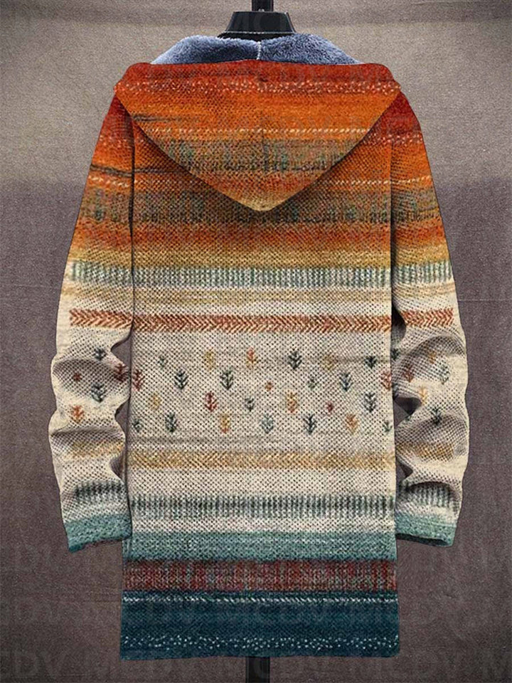 Greta | Damen Winter Hoodie Cardigan mit Gemütlichem Muster