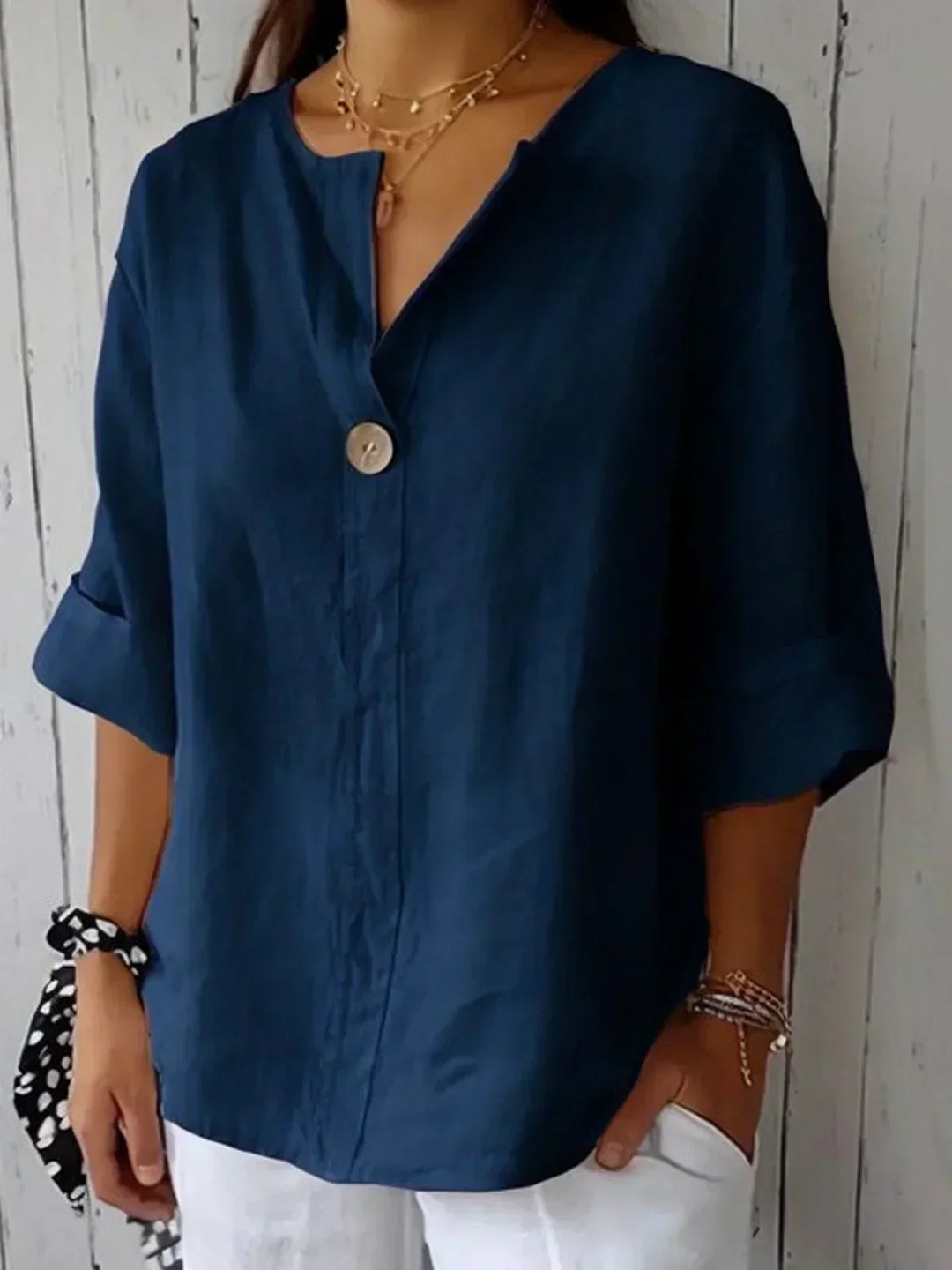 Freja | Lässige Bluse mit V-Ausschnitt für einen entspannten Look - Elle Zürich
