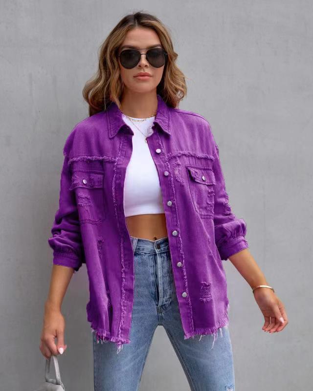 Pauline | Damen Winter Used-Jeansjacke - Elle Zürich