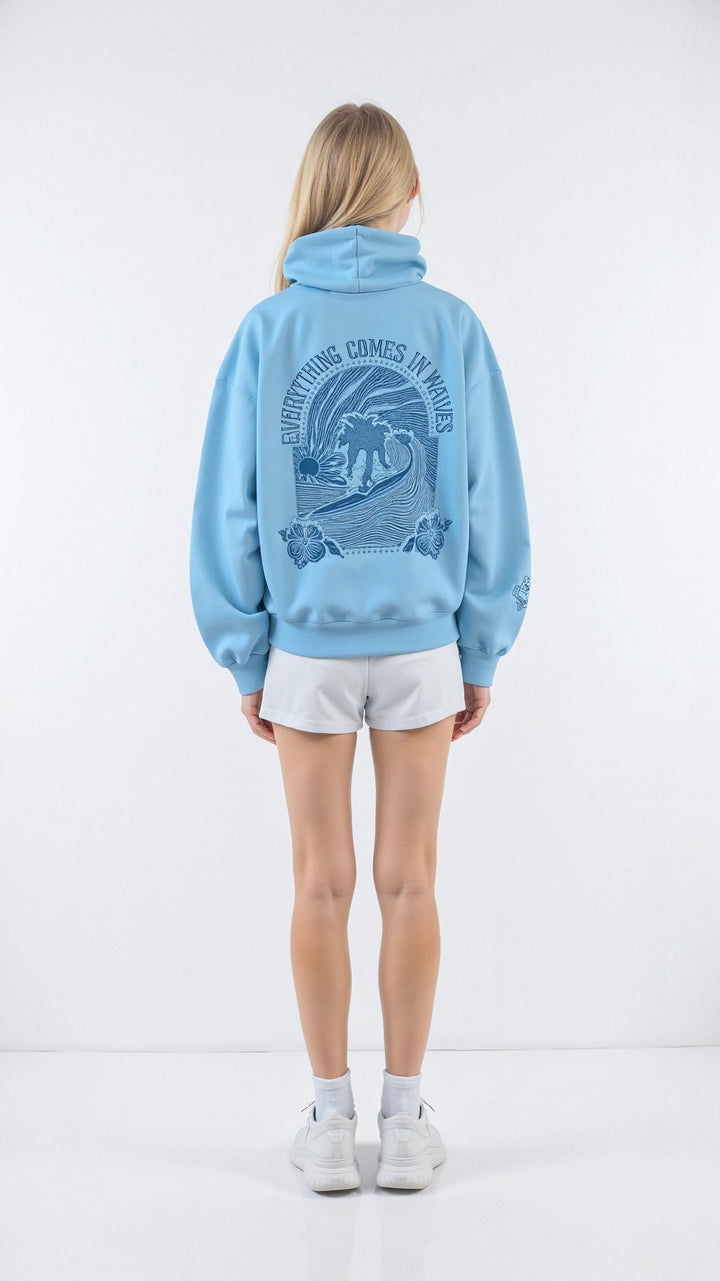 Annika | Damen Kapuzenpullover mit Tropenmuster und Kängurutasche - Elle Zürich