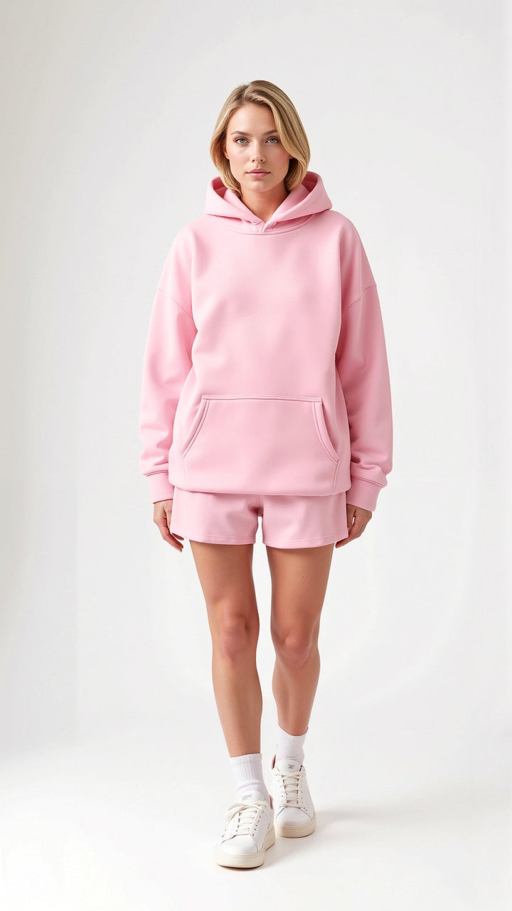 Annika | Damen Kapuzenpullover mit Tropenmuster und Kängurutasche - Elle Zürich