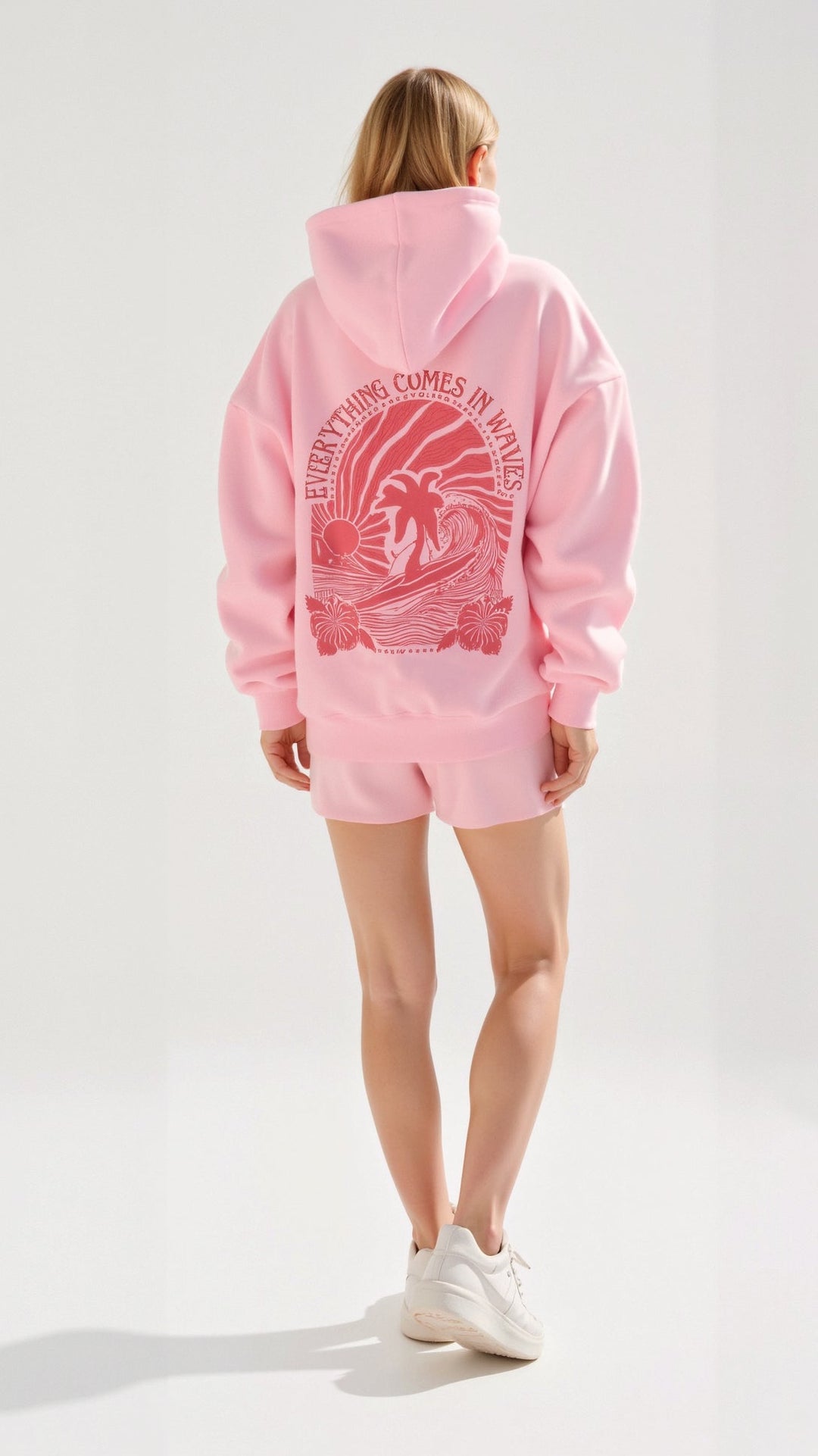 Annika | Damen Kapuzenpullover mit Tropenmuster und Kängurutasche - Elle Zürich