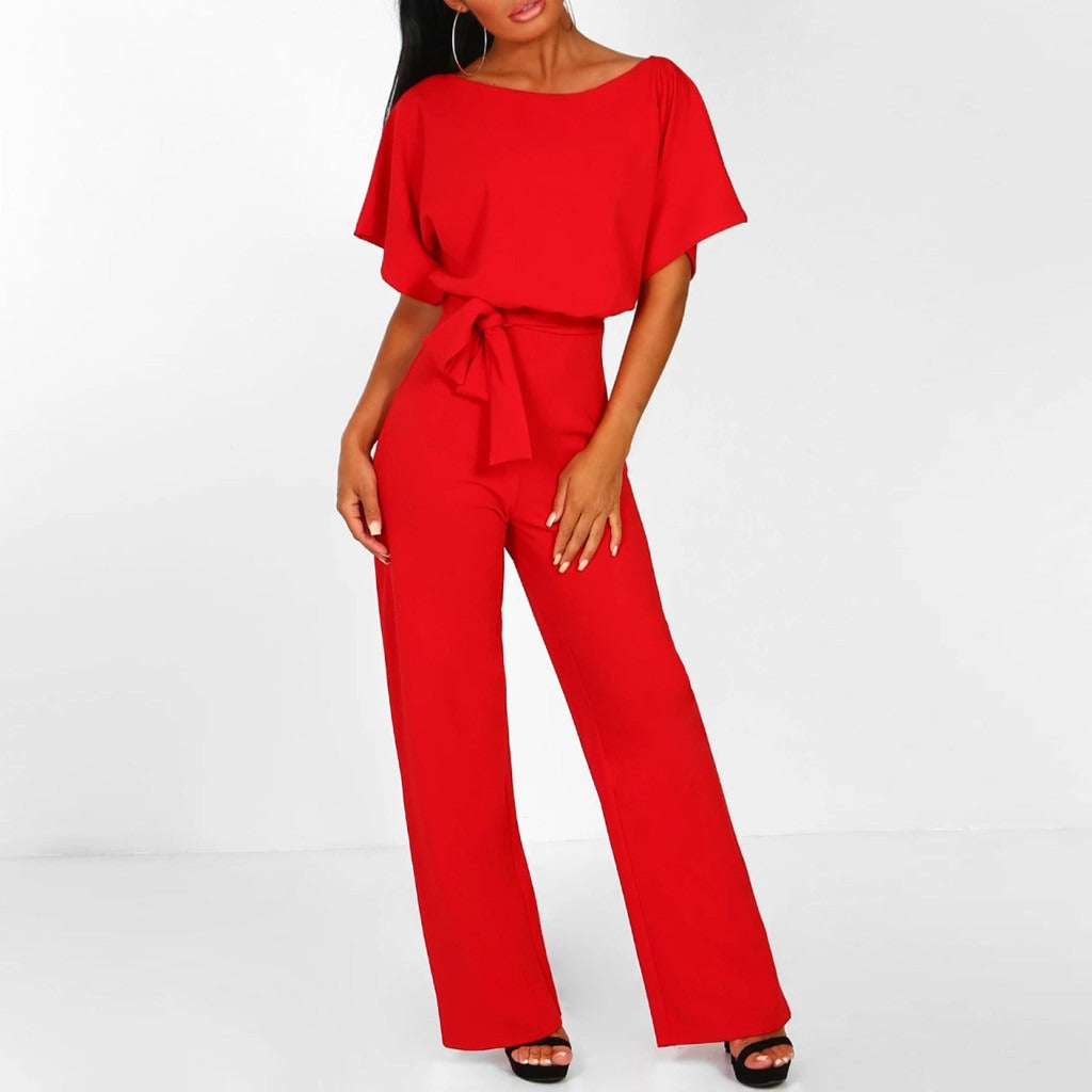 Elsa | Schicker Jumpsuit mit Gürtel und Weitem Bein - Elle Zürich