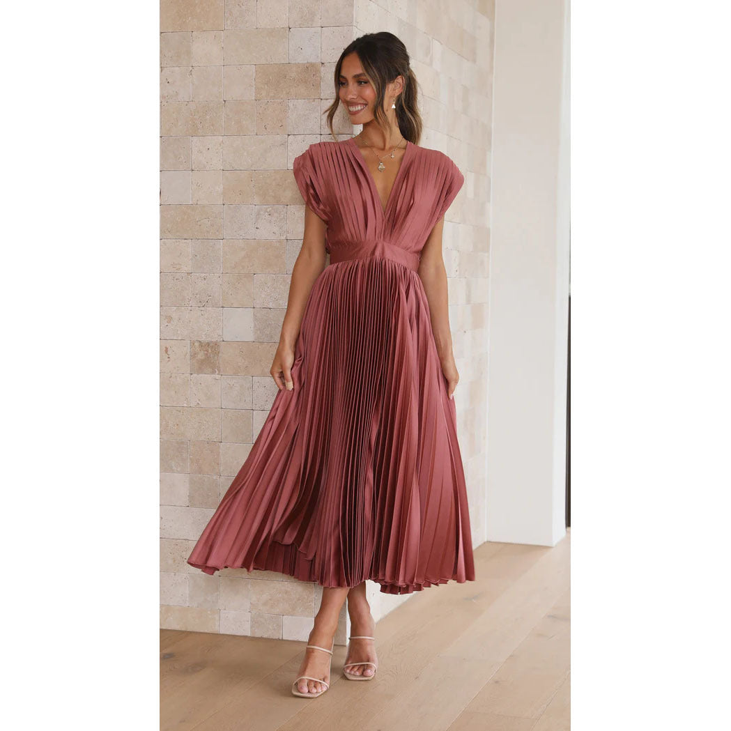 Regine | Elegantes Plissiertes Langkleid - Elle Zürich