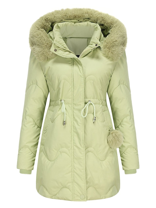 Maria | Damen Winterparka mit Kunstpelzkapuze - Elle Zürich