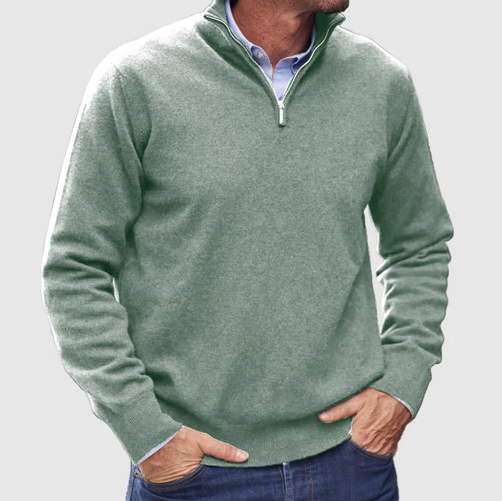 Uwe | Herren Klassischer Halbreißverschluss Strickpullover - Elle Zürich