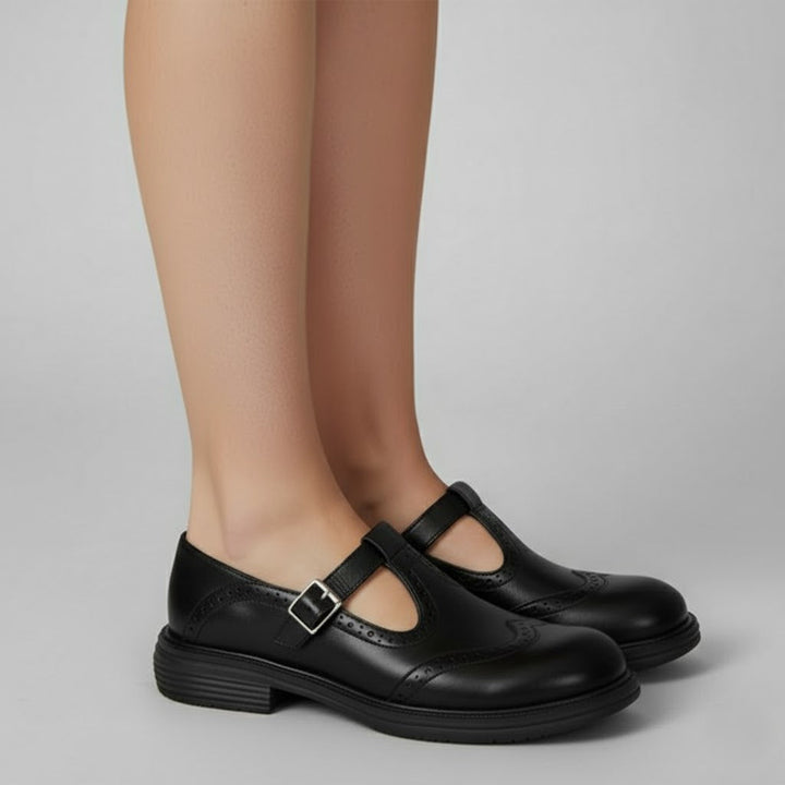 Maja | Schicke Klassische Stiefel Im Vintage-Mary-Jane-Stil Mit Schnalle