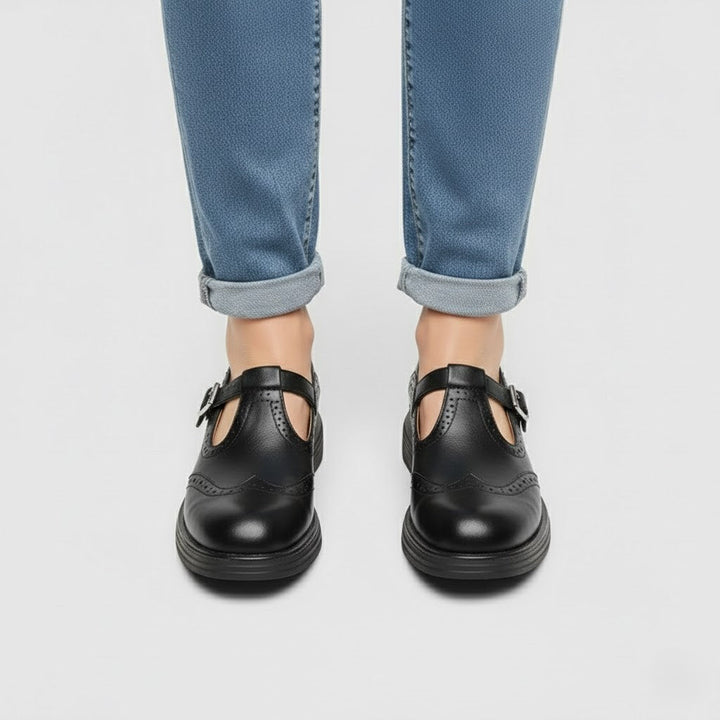 Maja | Schicke Klassische Stiefel Im Vintage-Mary-Jane-Stil Mit Schnalle