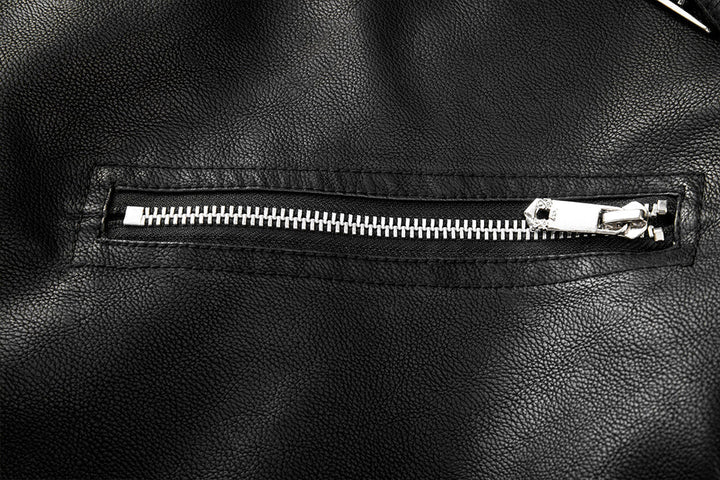 Dominic | Herren Winter Leder Bikerjacke mit Riemen