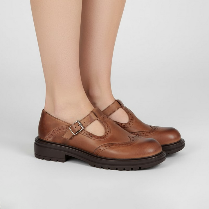 Maja | Schicke Klassische Stiefel Im Vintage-Mary-Jane-Stil Mit Schnalle