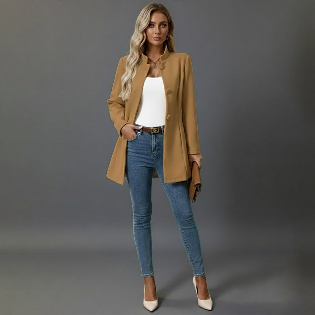 Kathrin | Damen Wintermantel Mit Knöpfen