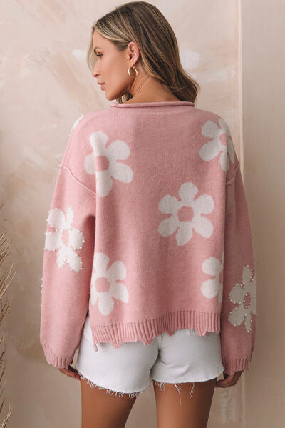 Felicia | Lässiger Oversize Pullover Blumenmuster Damen - Elle Zürich