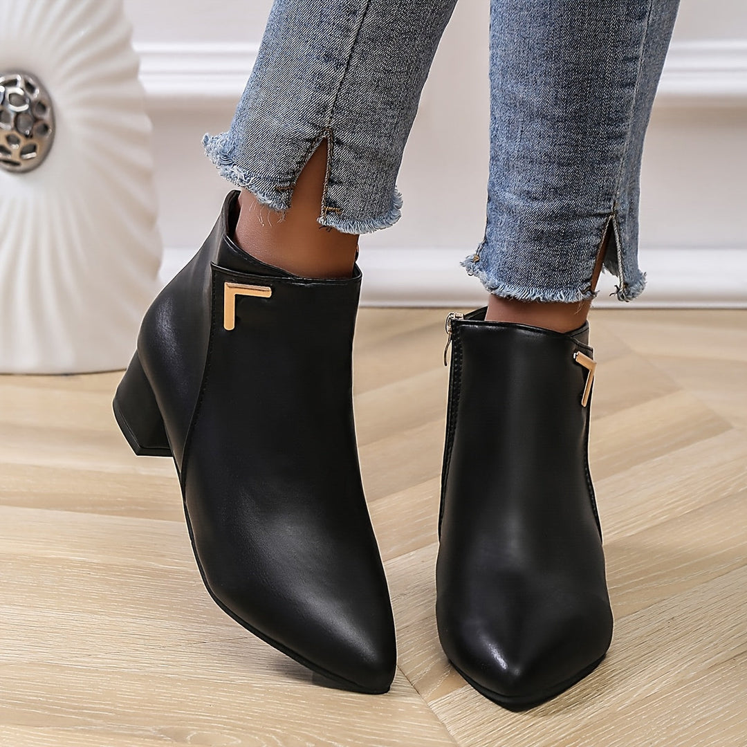 Anja | Damen Schick Spitz Absatz Stiefeletten
