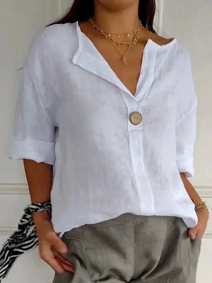 Freja | Lässige Bluse mit V-Ausschnitt für einen entspannten Look - Elle Zürich