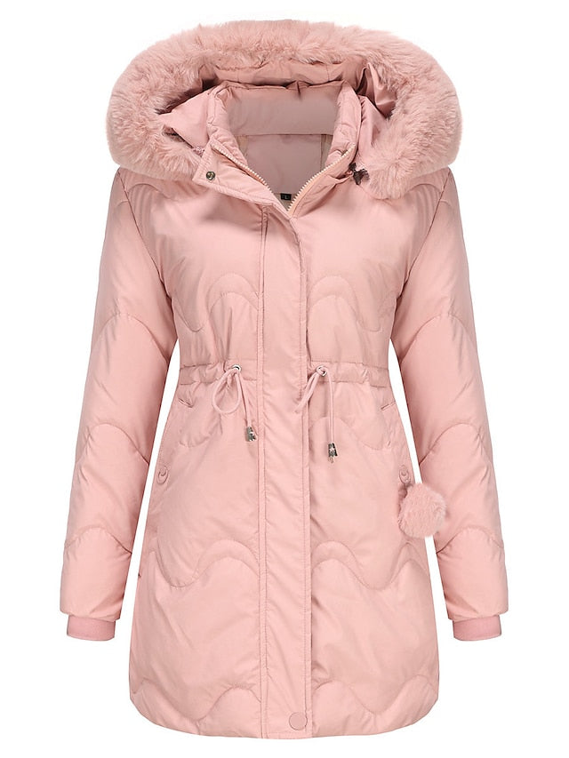 Maria | Damen Winterparka mit Kunstpelzkapuze - Elle Zürich