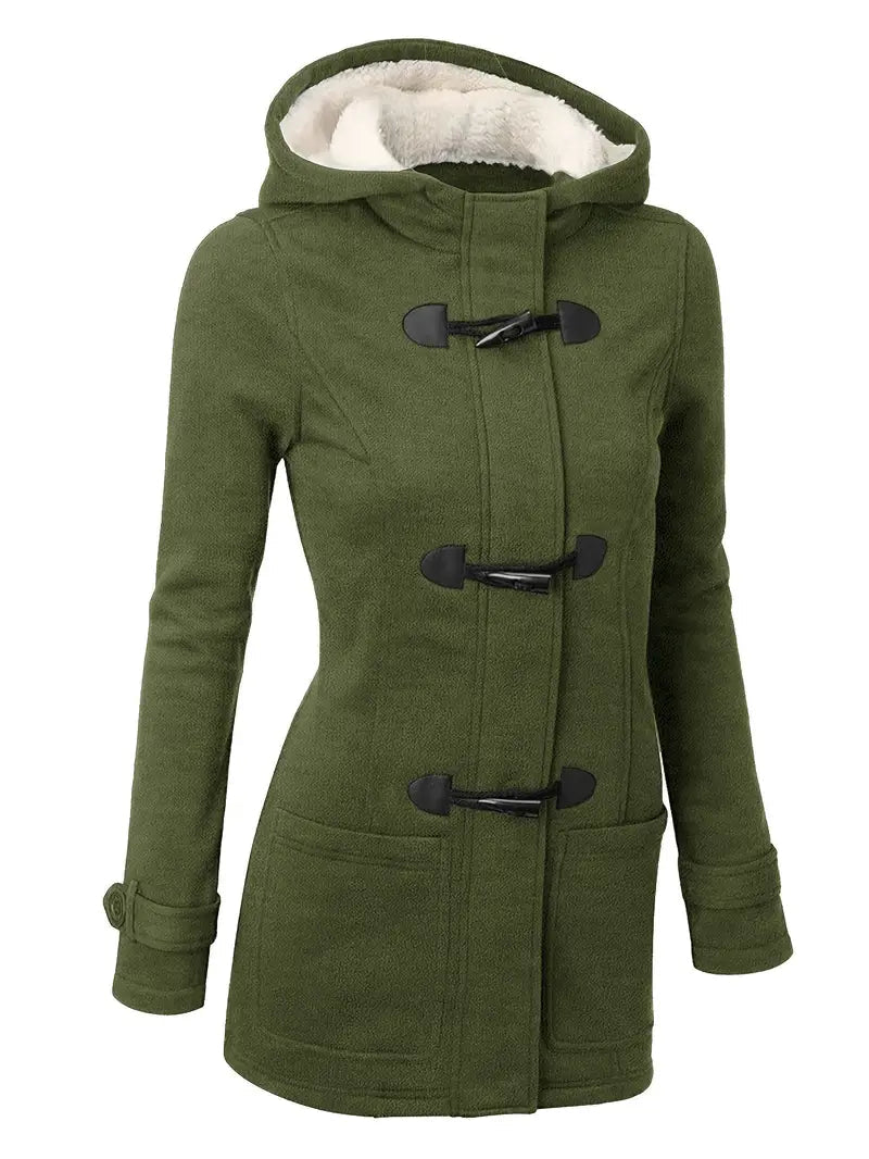 Felicia | Damen Winter-Dufflecoat aus Wolle mit Kapuze - Elle Zürich