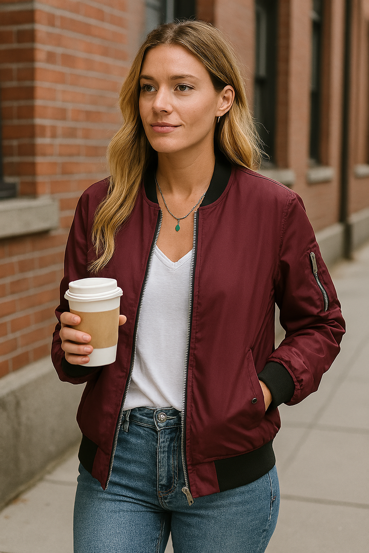 Lizy | Frauen Herbstjacke mit Reißverschluss und Taschen - Elle Zürich