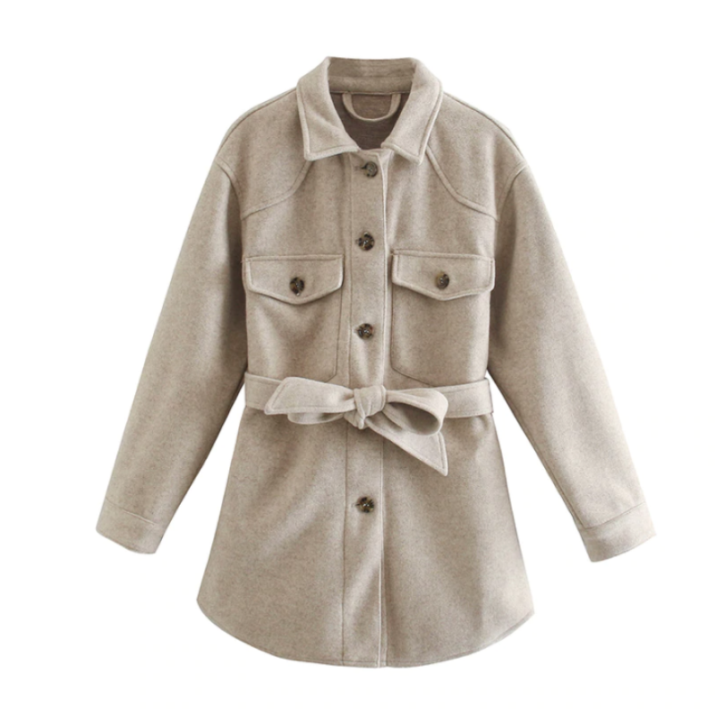 Barbara | Damen Lässiger Winter Mantel mit Gürtel - Elle Zürich