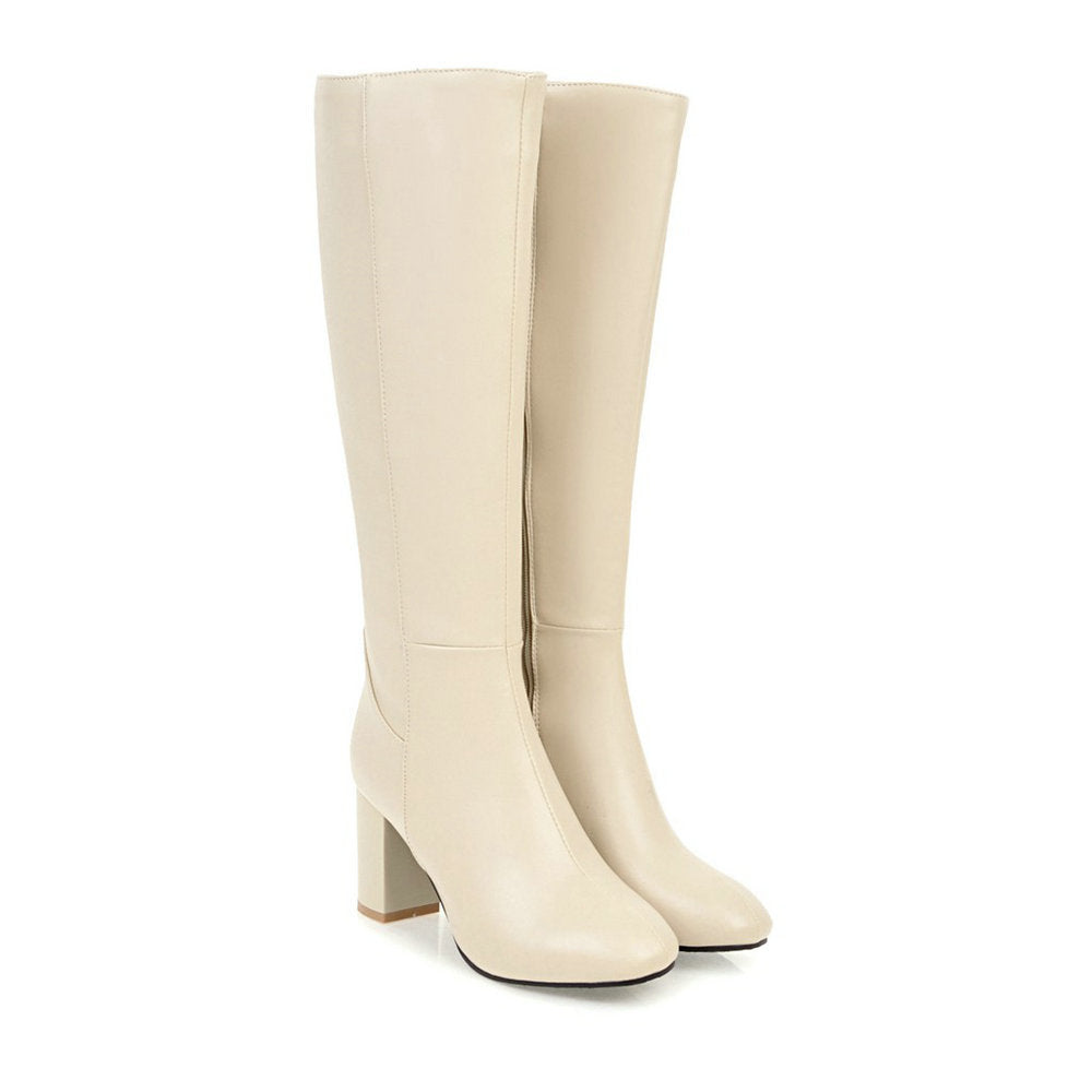 Stefanie | High Heel Reißverschluss Knie Stiefel Damen