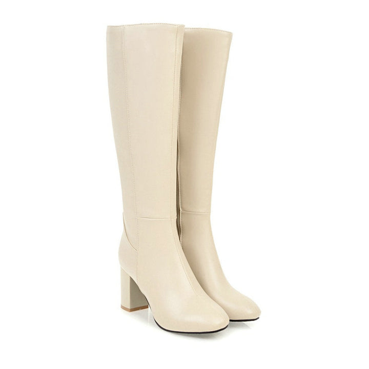 Stefanie | High Heel Reißverschluss Knie Stiefel Damen