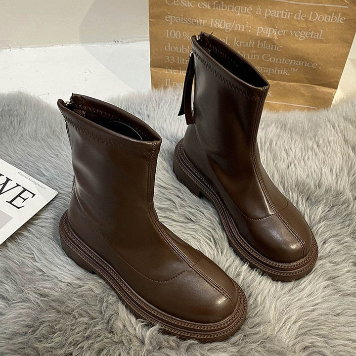 Doris | Damen Moderne Dicke Sohle Wadenlange Stiefel