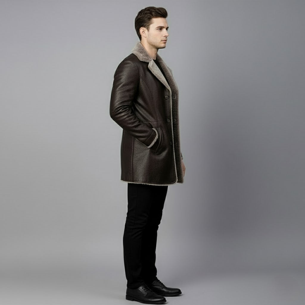 Kurt | Herren Winter Lederjacke Mit Warmer Fellfütterung