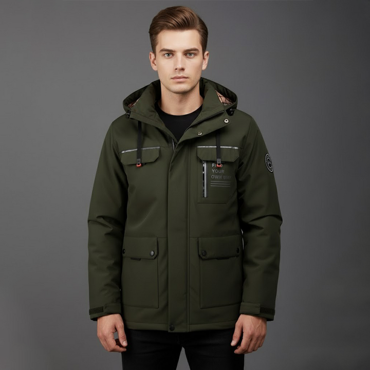 Clemens | Herren Wasserdichte Ski Winterjacke Mit Kapuze Für Draußen